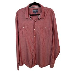 American‎ Rag Rugged Minimalist Cotton Shirt Red Men's Casual Long Sleeve XXL